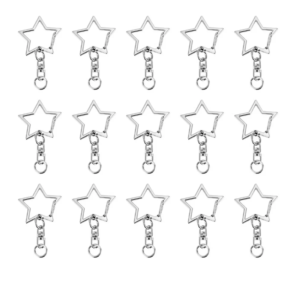 10/20/30 Sets Star Shaped Lobster Claw Clasp Snap Keychain Clip with Hanging Buckle Jump Ring for DIY Keychain Jewelry Making
