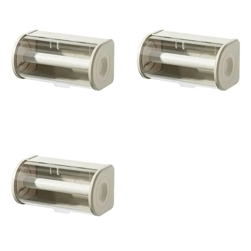 

【LAST CHANCE】3X Bathroom Paper Towel Organizer Large Roll Wall Mount Holder With Clear Dustproof Cover Modern Tissue Dispenser A