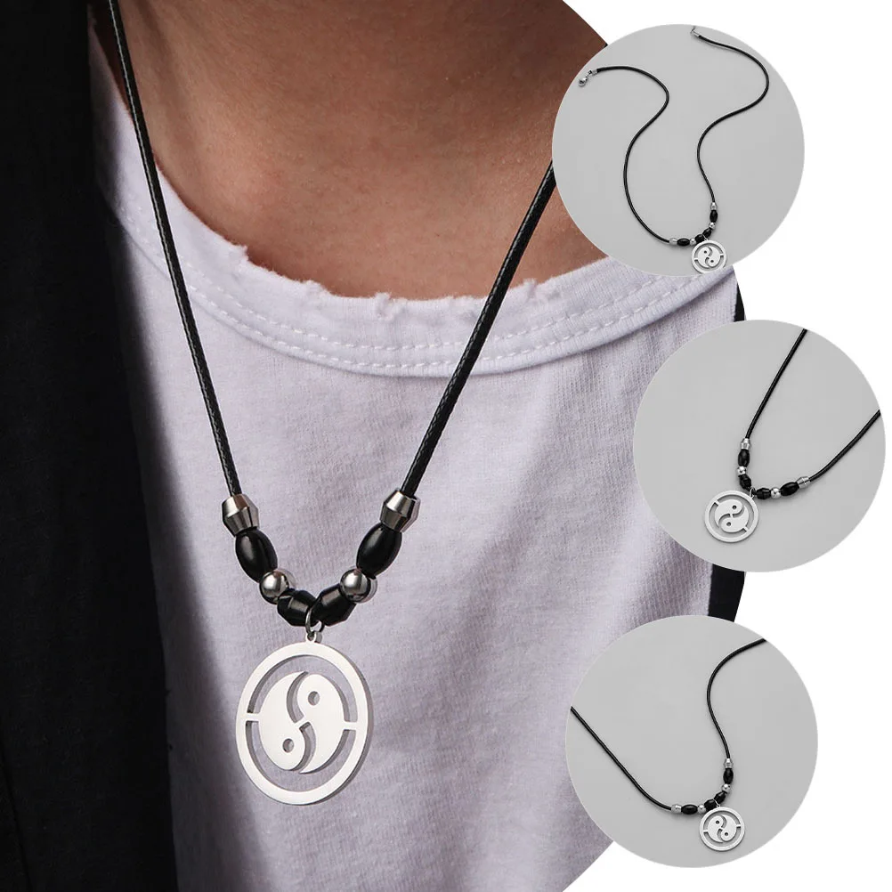 

Китайское ожерелье с символом, кулон, мужская цепочка для свитера, элегантные винтажные китайские ювелирные изделия, подарок, мужская цепочка для свитера