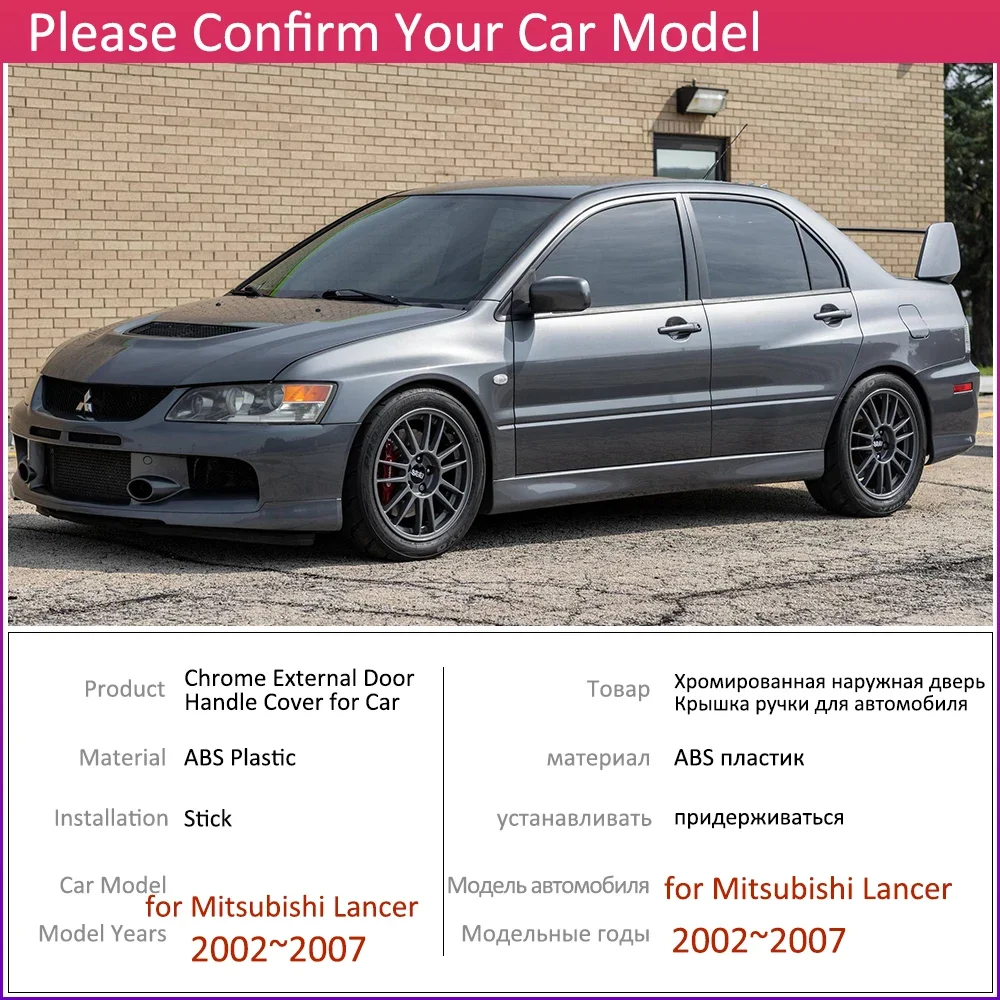 For Mitsubishi Lancer Cedia Evo 7 8 9 2002~2007 Door Handle Cover Carbon Fiber Trim Catch Sticker Cap Accessorie