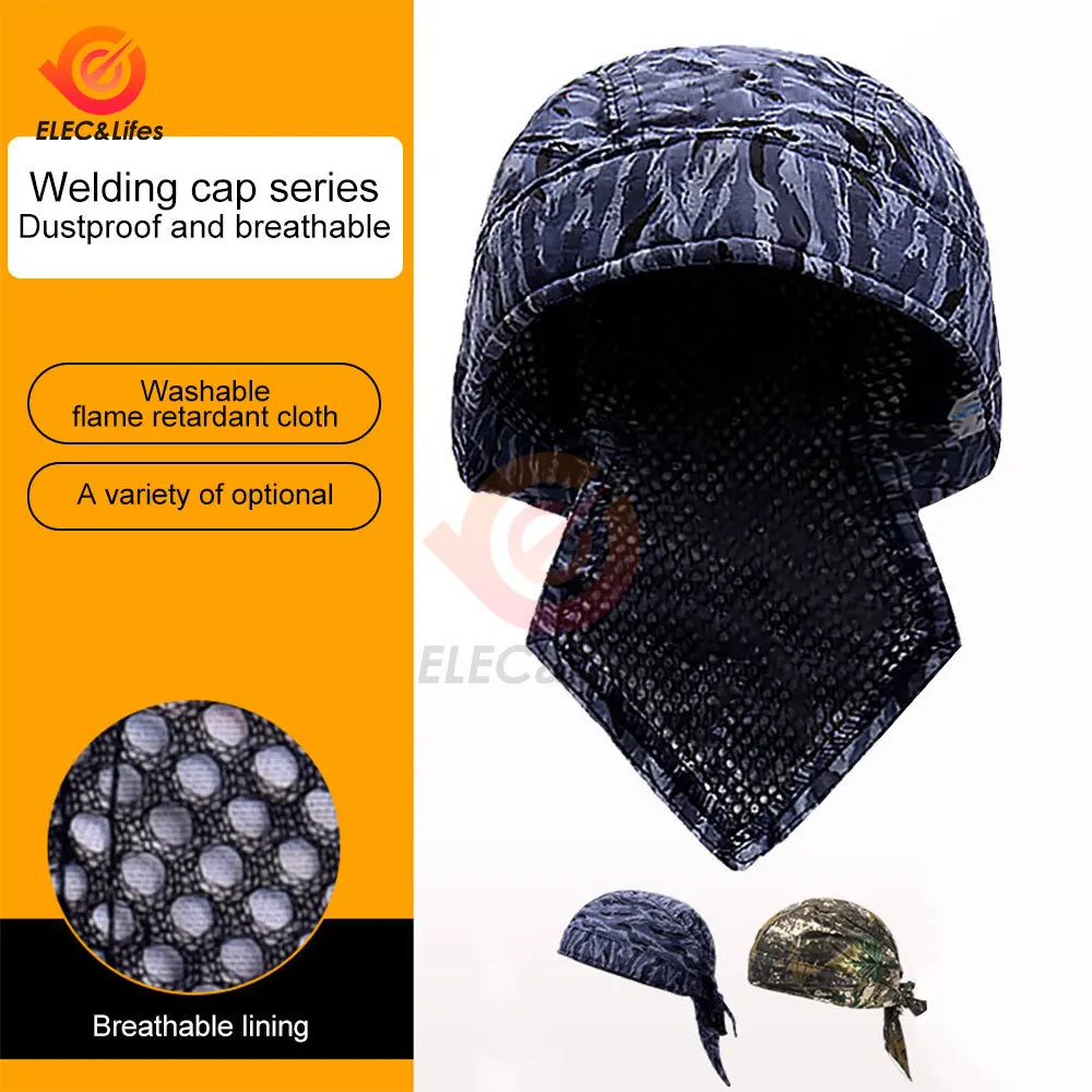 Anti-scalding Hat Work Cap Protective Welding Hat Flame Retardant Fire Resistant Head Bandana Type Labor Insurance Welder