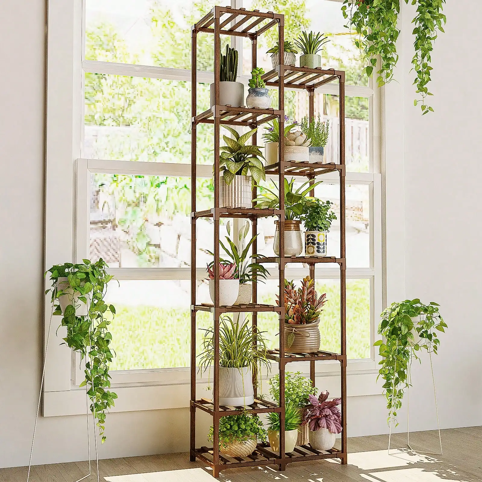 

Large Multi-Tier Wooden Plant Stand: Indoor & Outdoor Rack for Living Room, Garden & Balcony