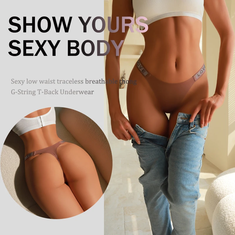 7Pcs/Set Printed Leopard Crystal Letter Thongs For Women Fashion Low Waist Soft Breathable Underpants Female Traceless G-string - Image 4