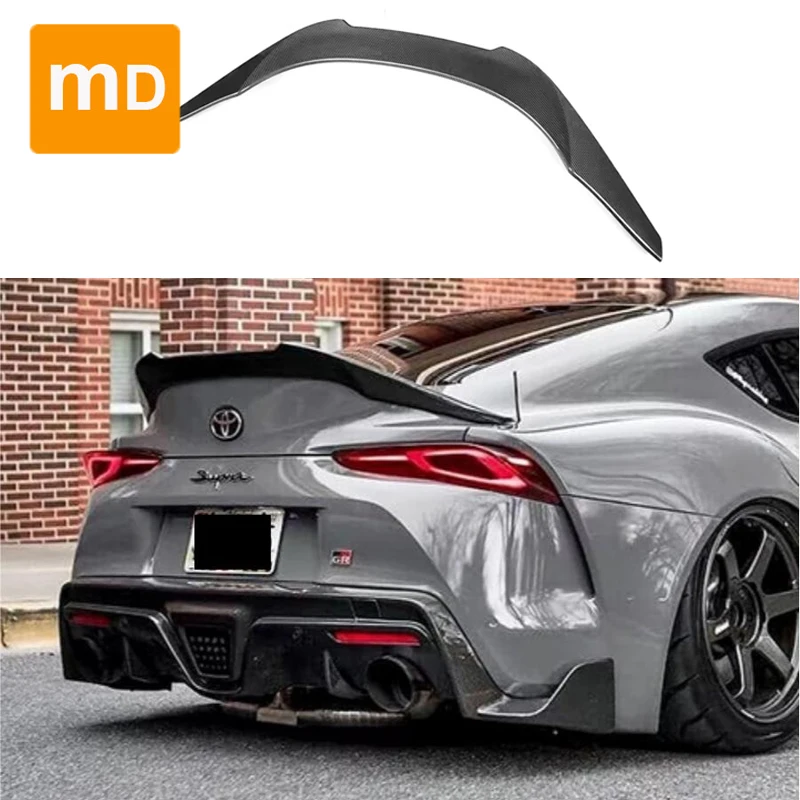 

Carbon Patterm Black Spoiler Wing For Toyota Supra A90 2021 Spoiler Top Wings Black Lip Body Kit Car Accessories