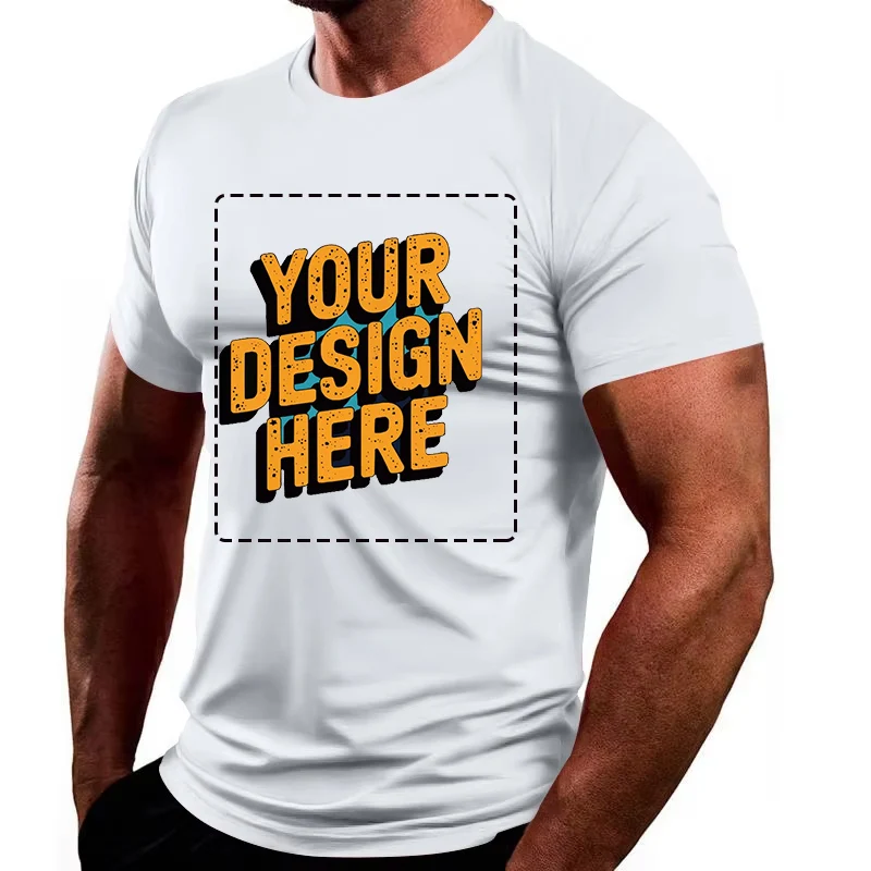 الصلبة اللون الرجال الأوروبية الأمريكية جولة الرقبة أعلى الصيف التجفيف السريع تنفس عارضة الرياضة تي شيرت قصير شعار مخصص مجاني