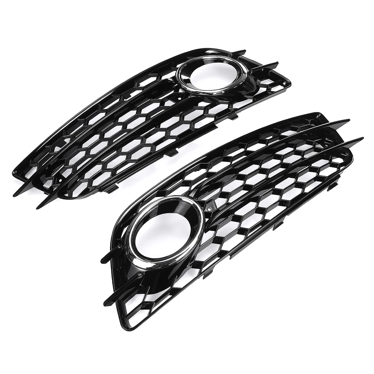 A Pair Car Front Fog Light Lamp Grille Honeycomb Grill Cover For Audi A4 B8 S-Lines S4 Bumper 2008-2012 8K0807681C 8K0807682C