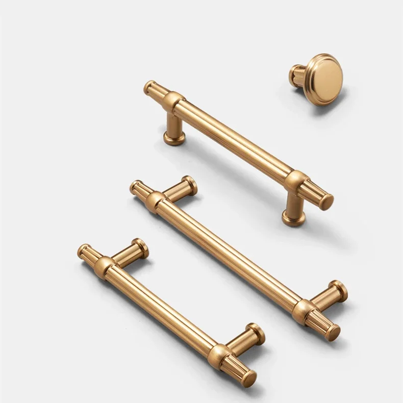 High-end Handle and Knob Champagne Gold Modern Wardrobe Drawer Handles Kitchen Cabinet Door Handles Furniture Hardware Handle