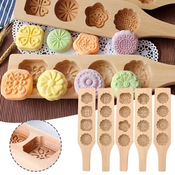 Wooden Baking Mold Mung Bean Cake Dessert Model Printing Ice Skin Pastry Moon Cake Baking Tool Make Biscuit Mold Accessories