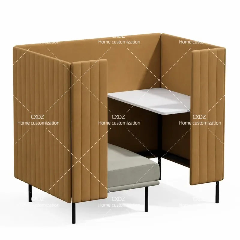 High Back Office Sofa Enclosed Workstation Reception Negotiation Seat Privacy Single Chair for Business Meeting Area