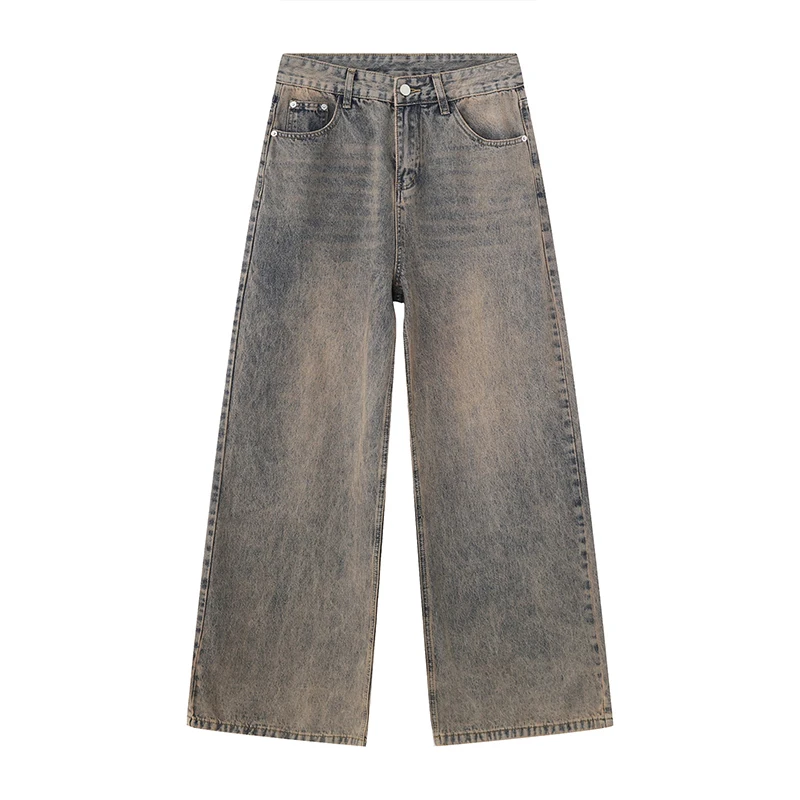 IEFB-Jean Baggy à Jambes Larges pour Homme, Pantalon en Denim Usagé, Streetwear Chic, Vintage, FJ9C2019, Printemps 2024