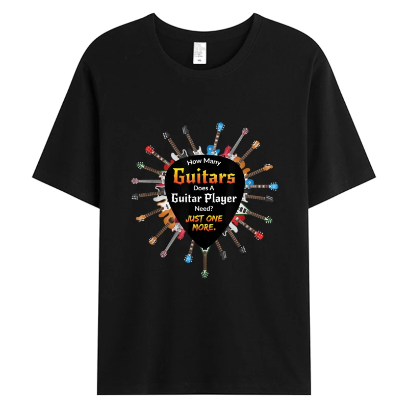 

Unisex Women's Guitar Themed Tshirt 2025 Men's 100% Cotton Popular Tees Graphic T-Shirt Black 5XL Oversize EU US Clothing