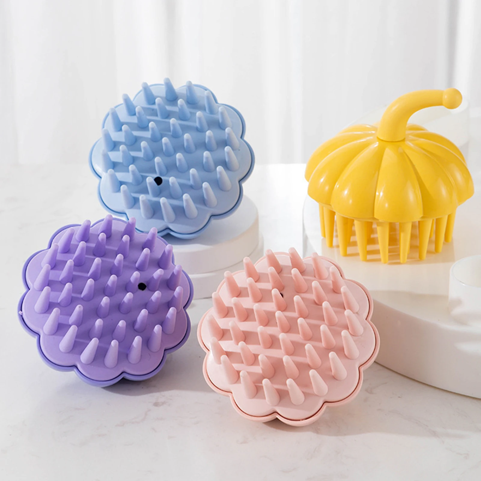 Tragbare Massage Haar Kamm Weiche Silikon Kopfhaut Massage Beruhigende Kamm Kreative Kürbis Geformt Tasche Kamm Friseur Zubehör