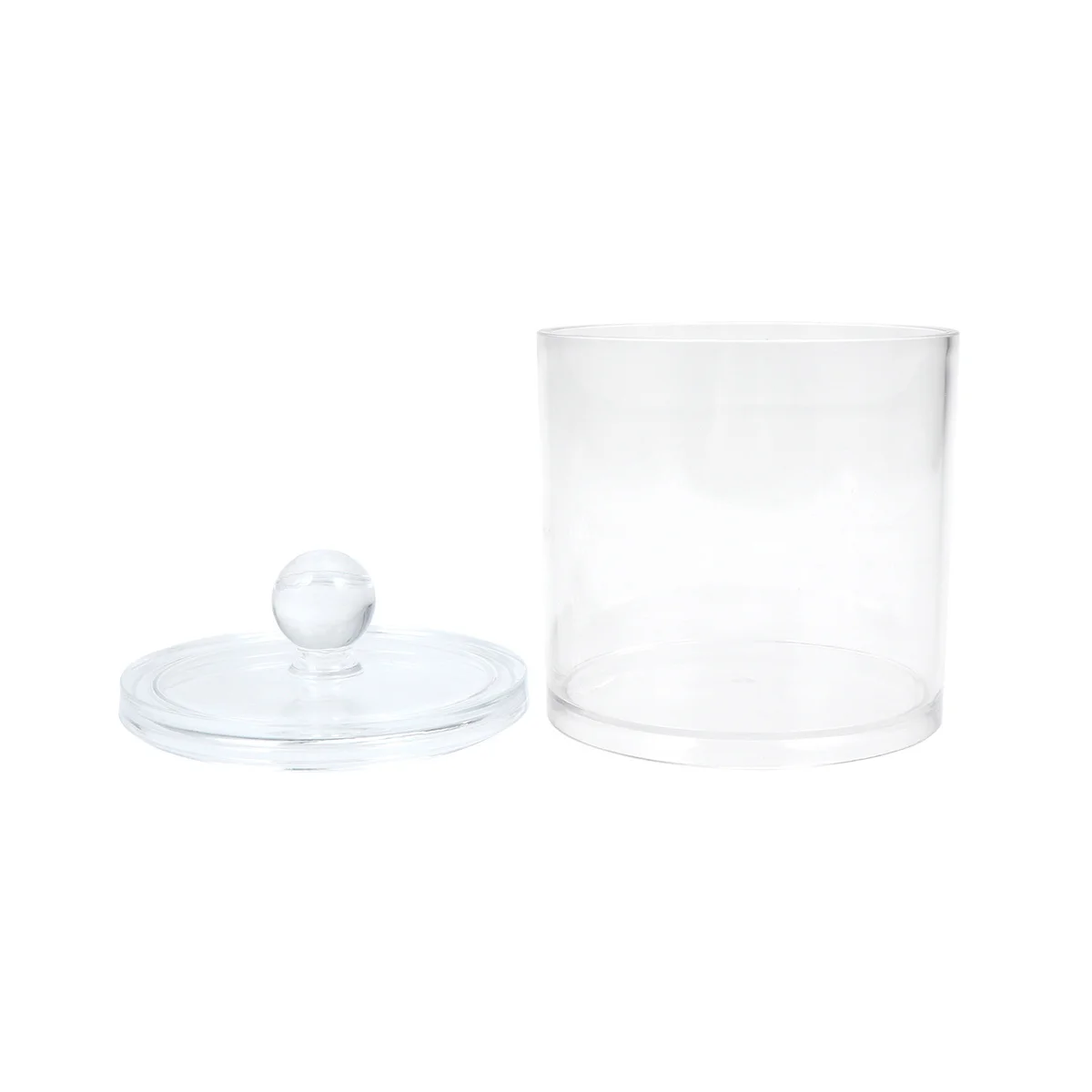 

Smooth Plastic Storage Box Clear Jar with Lid for Cosmetics Toothpicks Cotton Swabs Snacks Home Use Sotrage Box
