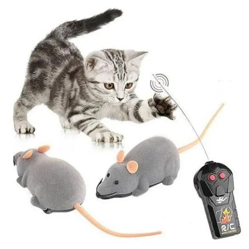 Cartoon Toy Electronic Remote Control Mice for Cat Teaser Toy for Kitte Dropship