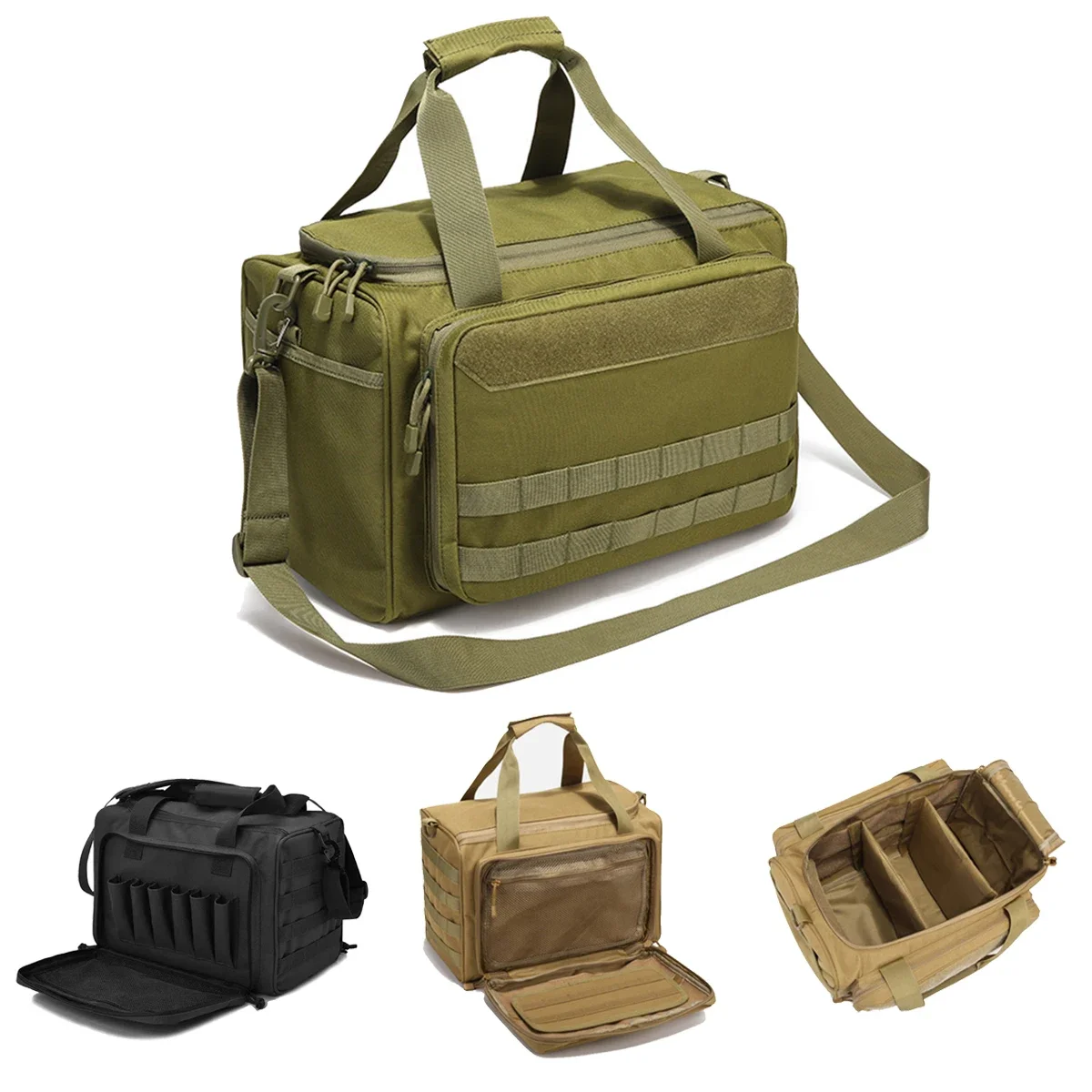 Nylon Bag Molle System Pistol Gun Range Storage Bag Shooting Airsoft Hunting Accessories Shoulder Sling Pack Multifunctional Bag