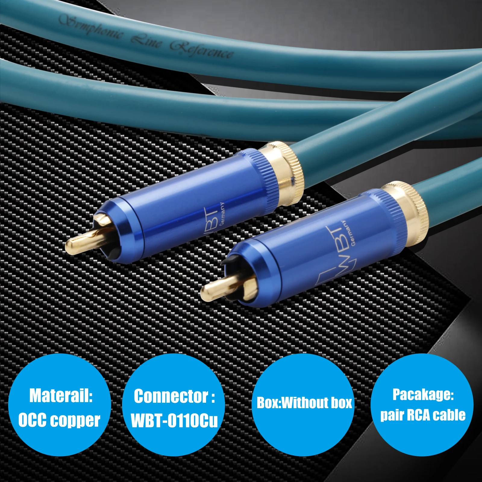 Fever Grade Double Lotus Audio cable WBT-0110Cu Symphonic Line Reference HD Interconnect Cable WBT Gold Plated RCA Signal Cable