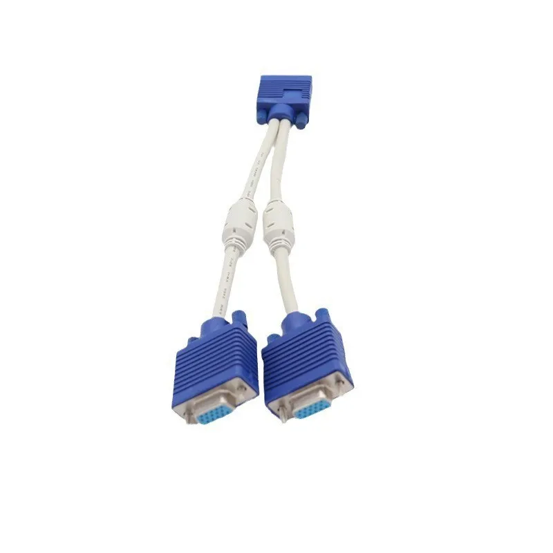 

1080P 2 Dual Port Y Splitter 1 In 2 Out Cable Adapter For LCD TV Box Displays Projector VGA Adaptor Connector