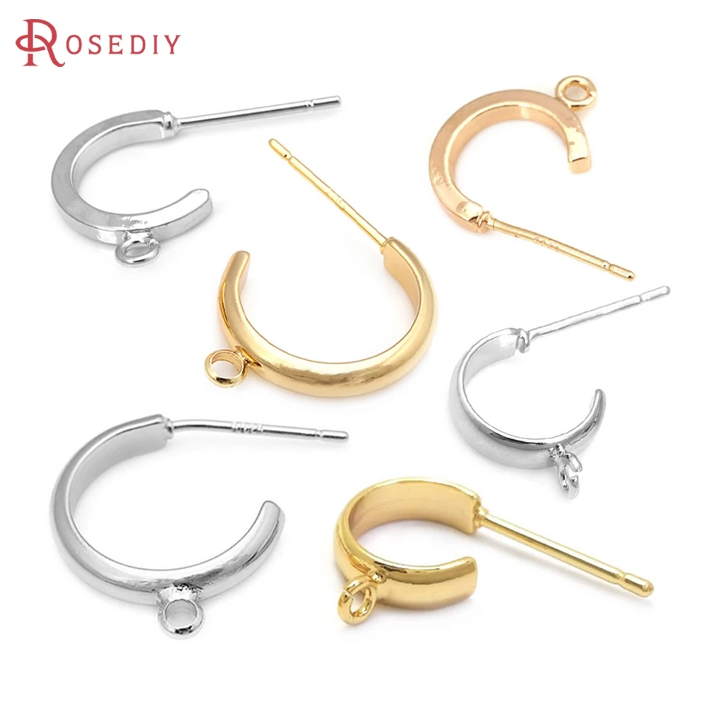 18K Gold Color Brass Round Circle Stud Earrings Women Earrings High Quality Diy Jewelry Accessories Rosediy Official Store