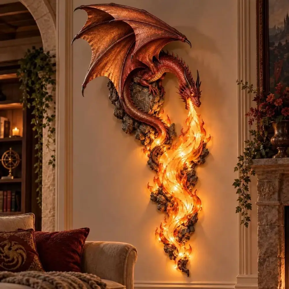 Dragon Octopus Resin Wall Sconce Decorative Art Sculpture Wall Lamp Creative Mountable Wall Light Indoor