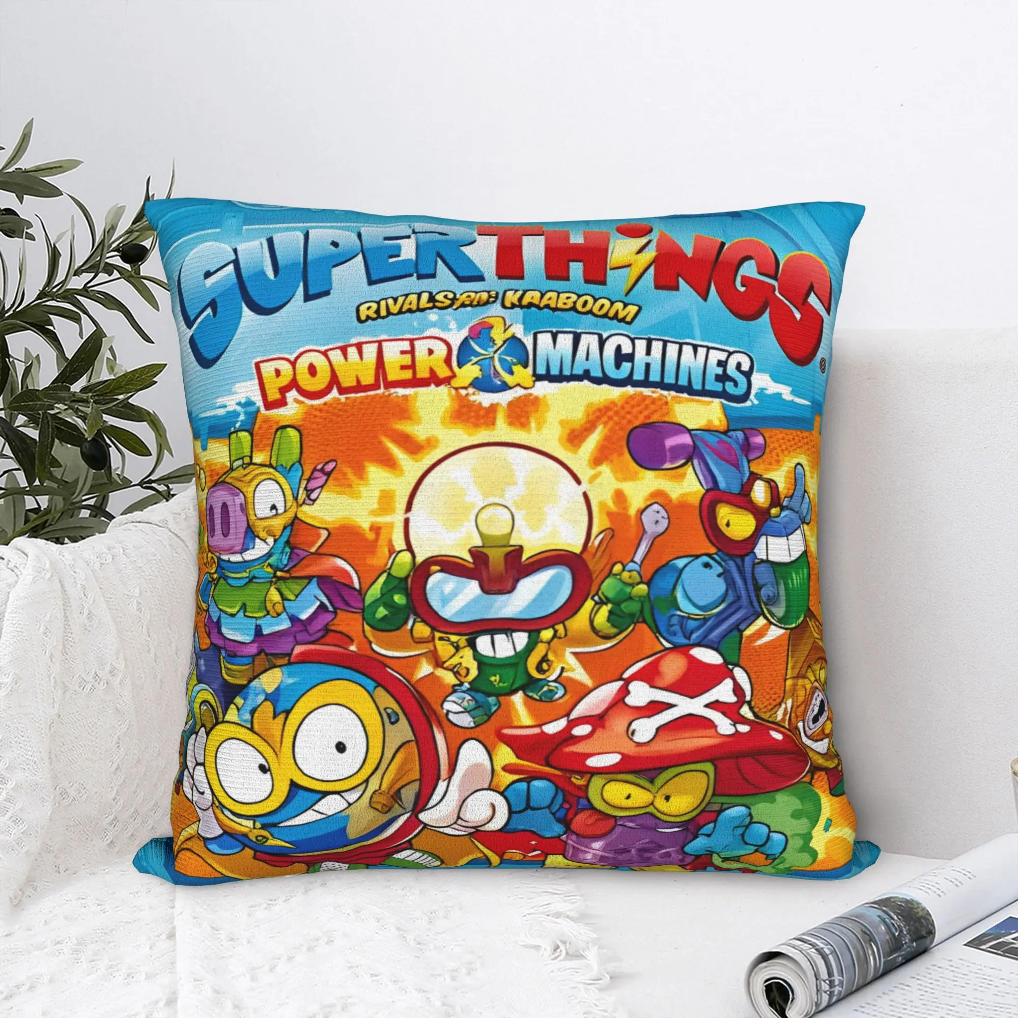 SuperThings Cartoon Square Pillow Cases Super Zings Kindergarten Cushion Covers Creative Decorative Pillowcase for Car 40x40cm