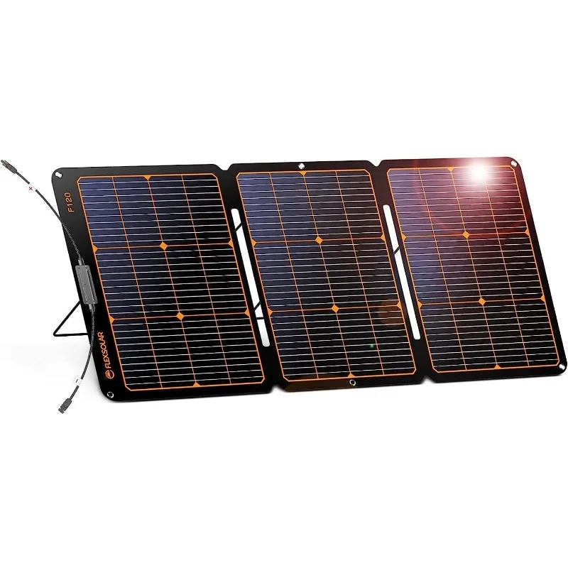 FlexSolar Foldable Solar Panel Waterproof PV Module 120W Power Charger  MC4 Output for Power Stations Solar Generators Battery