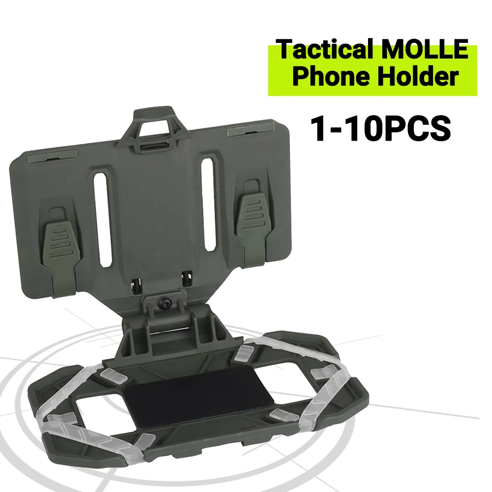 10 pz Tattico Esterno MOLLE Pieghevole Scheda di Navigazione Airsoft Mappa Caso Admin Pannello Supporto Del Telefono Mobile per il Formato 4.7-6.7in