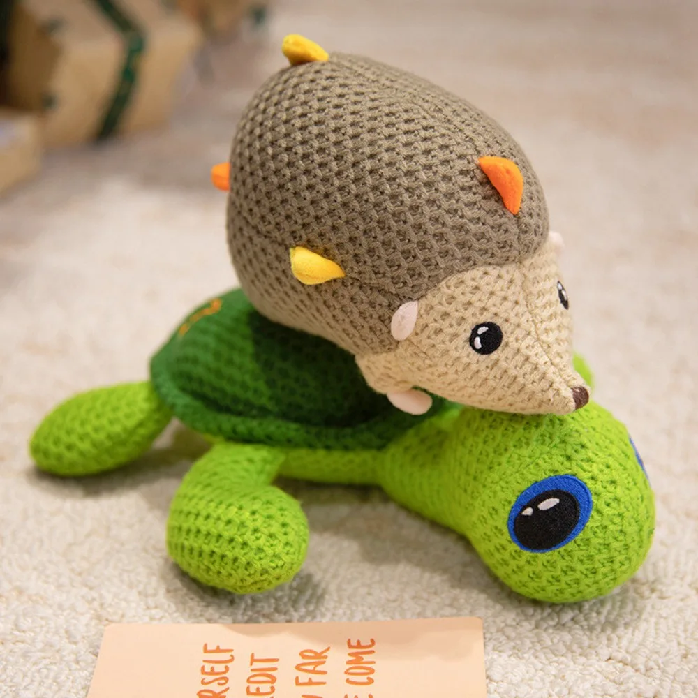 

Accompany Toy Knitted Tortoise Plush Toy Animal Star Sea Turtle Stuffed Doll Cute Soft Plush Hedgehog Doll Car Decor