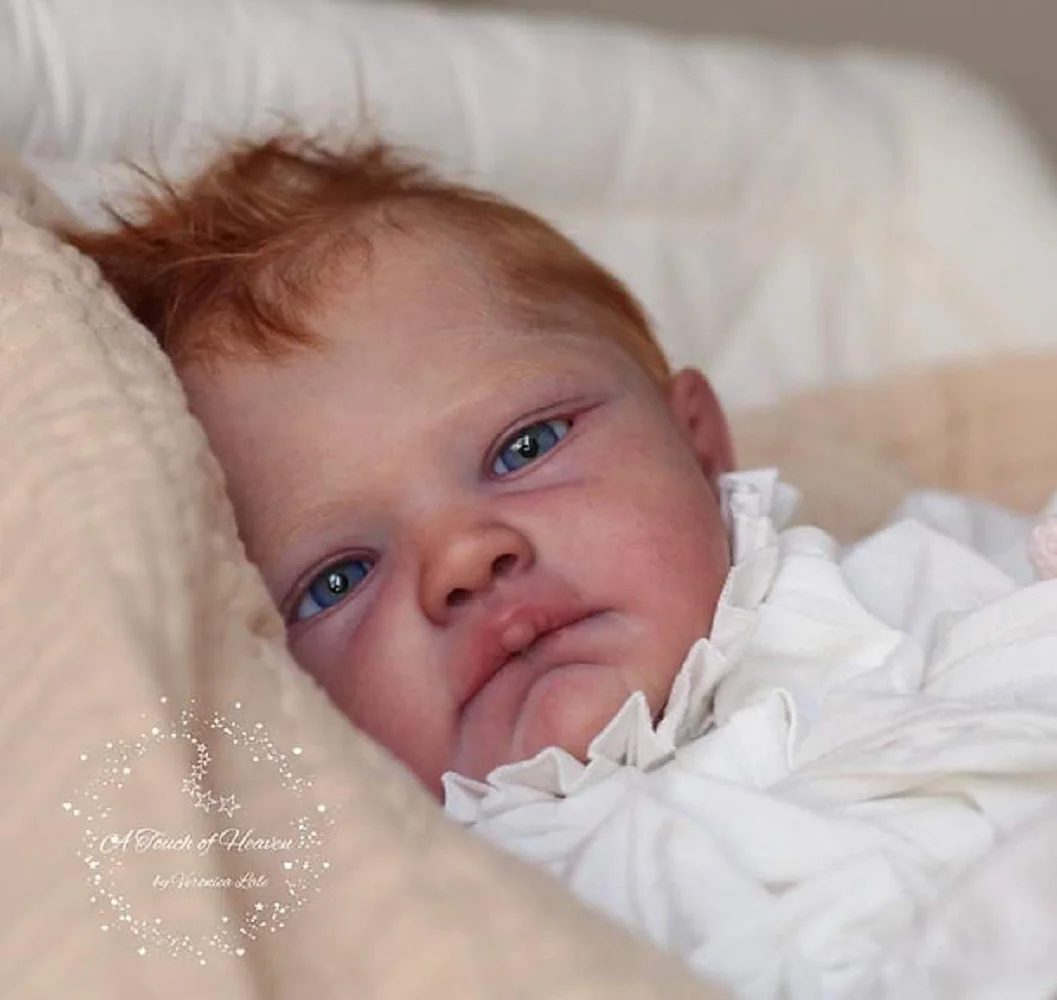 リアルな生まれたばかりの赤ちゃん人形,リアルな生まれ変わった赤ちゃんの人形,オープンアイ,笑い,ルートヘア,柔らかい生地,3Dペイントスキン,18-20in