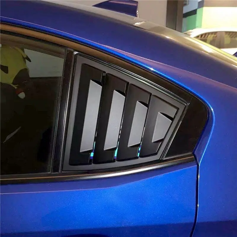 Matte Black Rear Side Vent Quarter Window Louver Shutter Cover Trim Replacement Accessories For Subaru WRX /WRX STI 2015-2021-X6 view 3