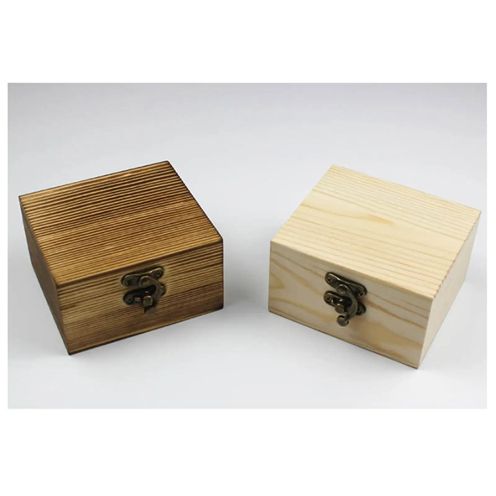 

Wooden Jewelry Box Portable Keepsake Gift Box Trinket Box Plain Wood Box for Earrings Cufflinks Bracelets Ear Studs Necklaces