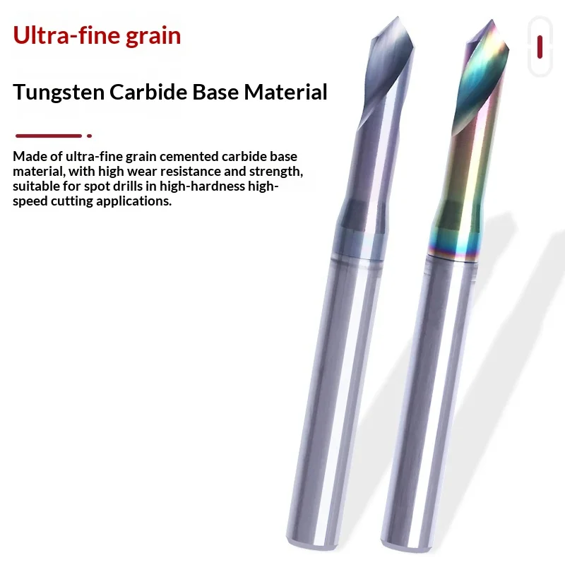 R L Solid Carbide Decimal Point Spotting Drill 90 Degree Center Drill Bit for CNC Machining Center,Metal, Stainless Steel