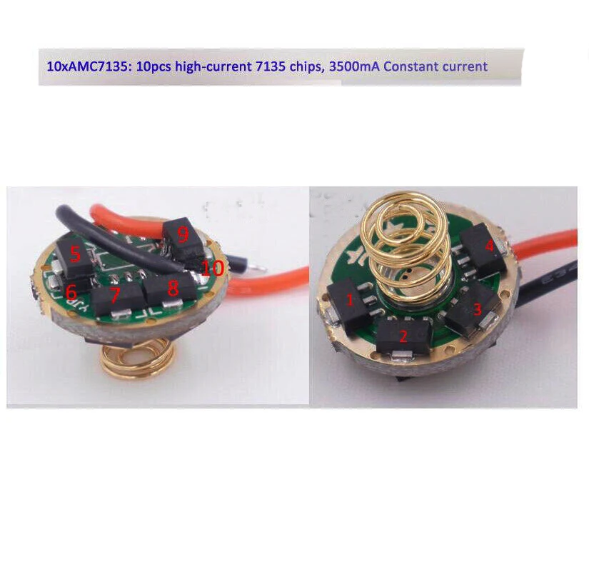 17mm 1 /3 / 5 Modes Constant Current With Mode Memory Flashlight Circuit Driver 4200mA FOR XM-L2 U3 T6 XHP50.2 XP-L LED Bulb