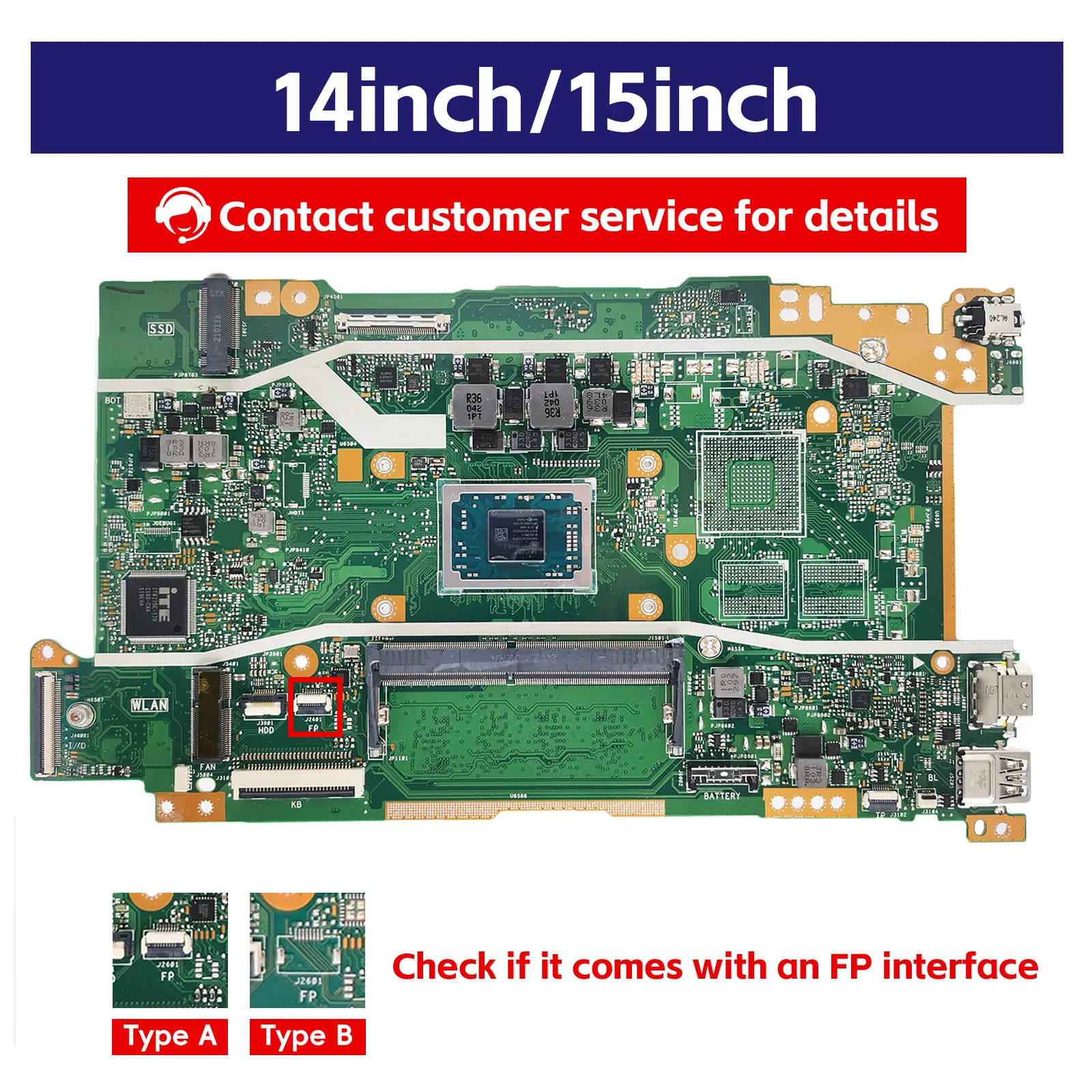 X415DA Laptop Motherboard For ASUS VivoBook FL8850D X415DA X415D X415DAP Notebook Mainboard With R3 R5 R7 CPU 100% tests OK stk