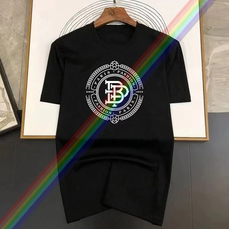 Fashion Paris Print Men's 2026 Summer Basic Vintage Casual Pure Cotton T-shirt Streetwear Casual Fashion Style Clothing