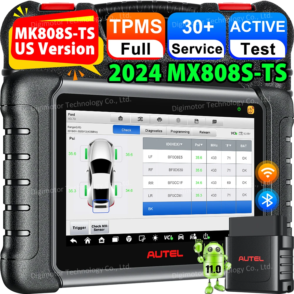 Autel MaxiCeck MX808S-TS TPMS Code Reader Scan Tool Bluetooth Scanner Car Tpms Diagnostic Tools Active Test PK MK808TS MK808S TS