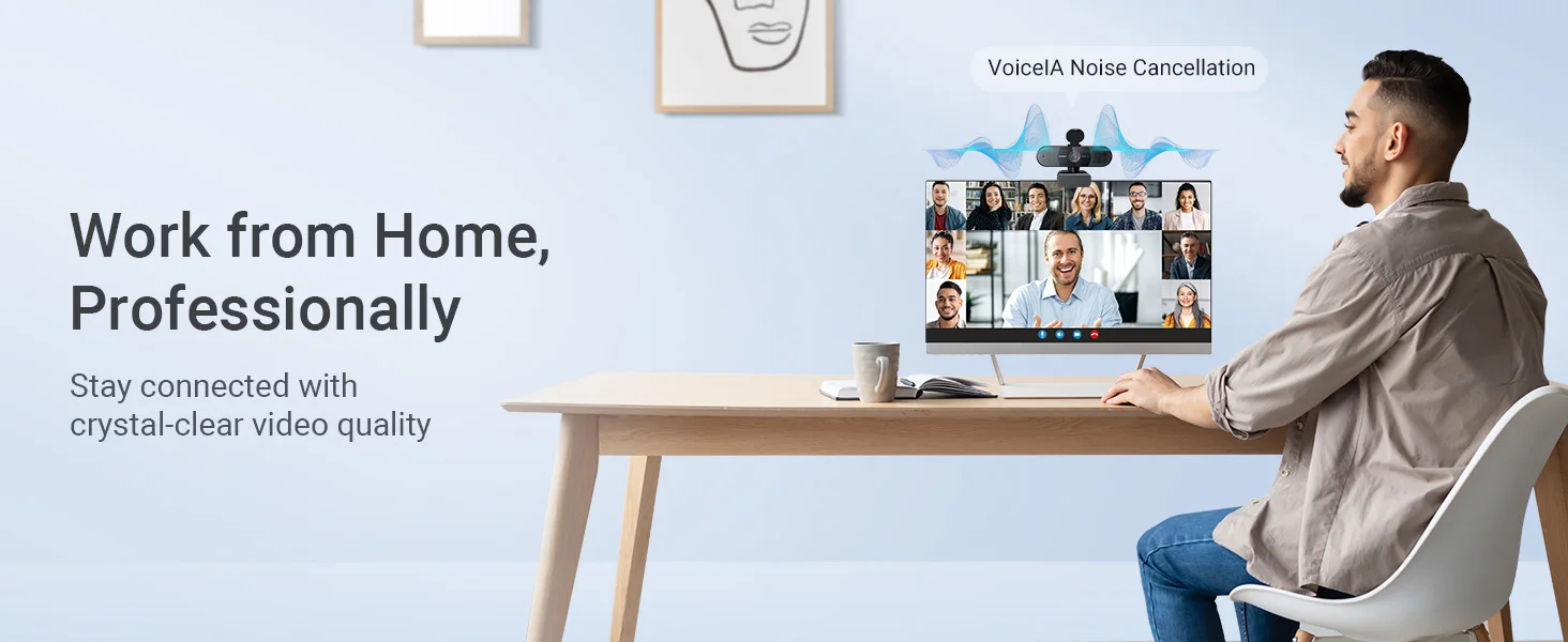 Webcam 1080P 60FPS Autofokus HD Mini-Webkamera für Laptop/Computer EMEET USB-Webkamera mit zwei Mikrofonen für Youtube/Zoom-Videoanrufe – Detail 10