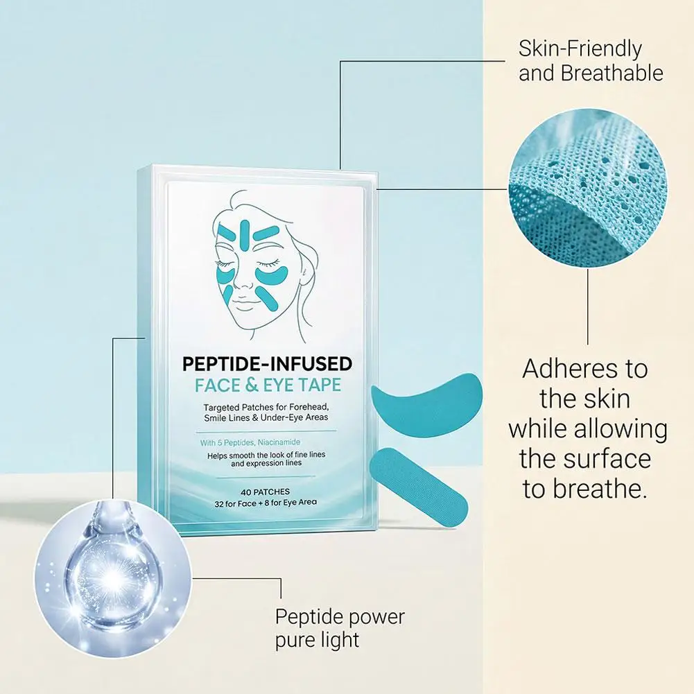 Peptide Infused Face Tape Lifting Firming Smoothing Rough Dull Skin Lasting Hydrating Skin Care Patches