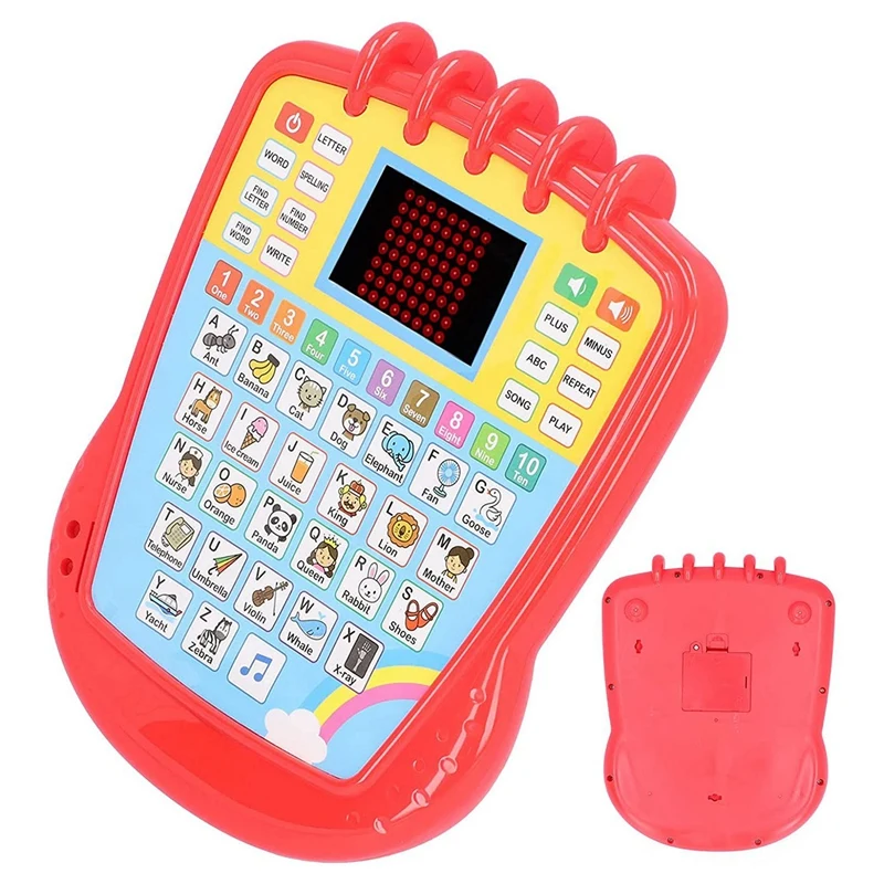 Máquina de aprendizagem de inglês, iluminação de música infantil, contato e aprender brinquedo de inglês, vários modos de aprendizagem, brinquedo interativo