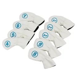 9 Stks/set Golf Headcovers Voor Ijzeren Set Clubs Blauw Rood Zwart Kleur Waterdicht Pu Golf Ijzeren Cover Koppen Beschermer