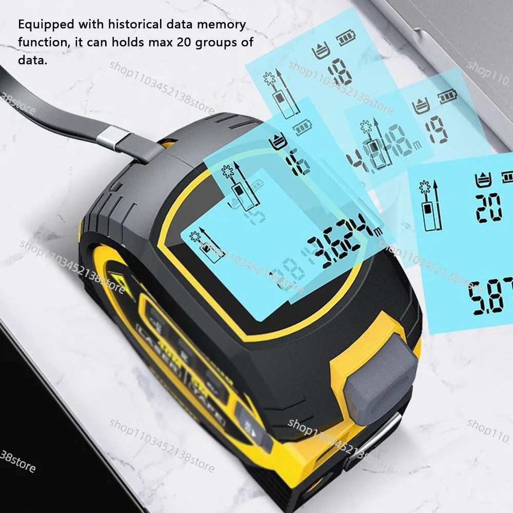 Smart Tape Measuring Bluetooth Distance Meter Room Measuring Tool 5m Tape Measuring 40m/60/80/100 M Crosshairs