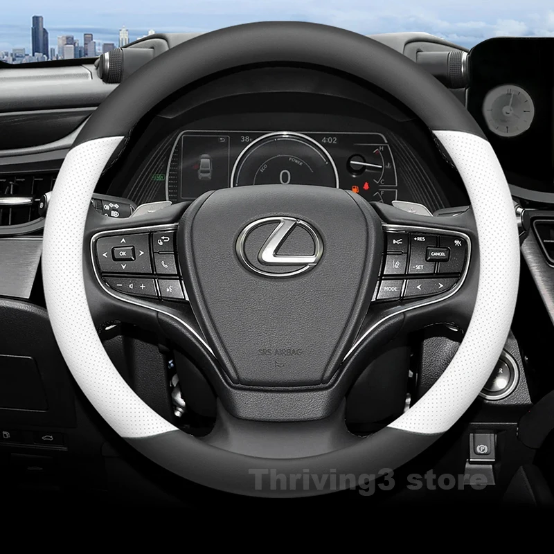 Capa de couro para volante de carro, para lexus nx200t nx250 nx300h es350 es300h rx350 rx450h série acessórios interiores automotivos 2025