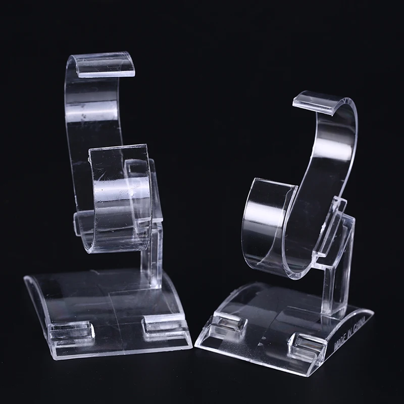 New-Clear Plastic Wrist Watch Display Rack Holder Sale Show Case Stand Tool