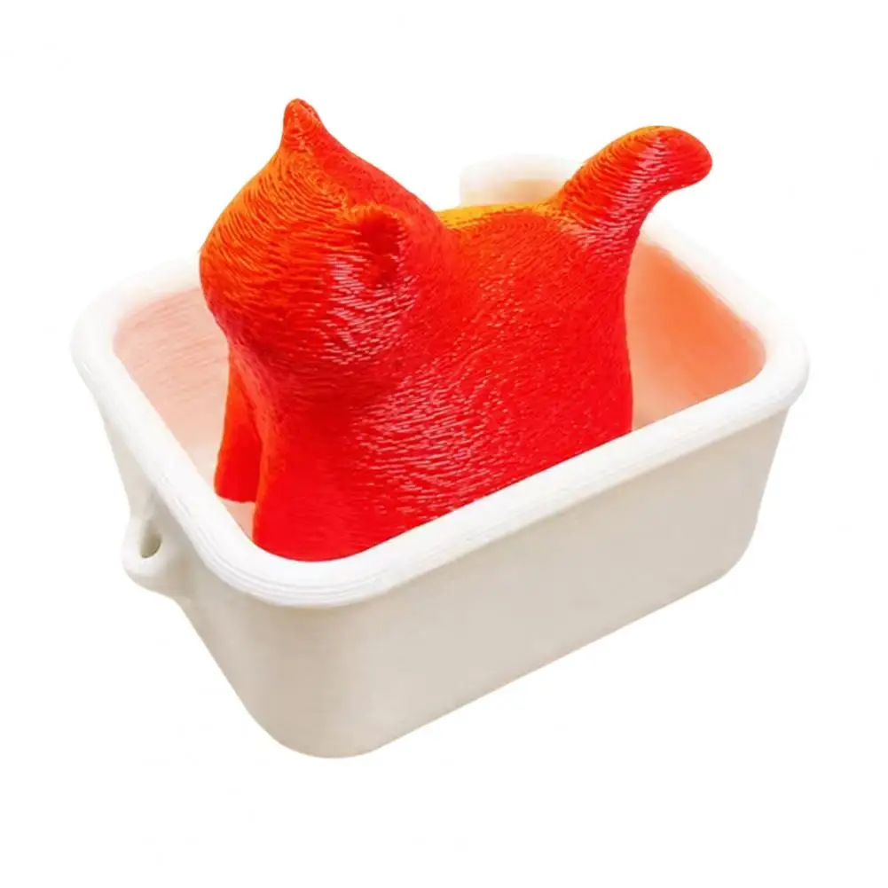 Cat Stress Relief Toy Cat Ornament Desktop Decoration Stress Relief Clicker Toy 3d Printed Solid Structure Fingertip