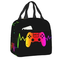 Video Game Controller Heartbeat Portable Lunch Box Multifunction Gamer Gaming Thermal Cooler Food Insulated Lunch Bag Kid School