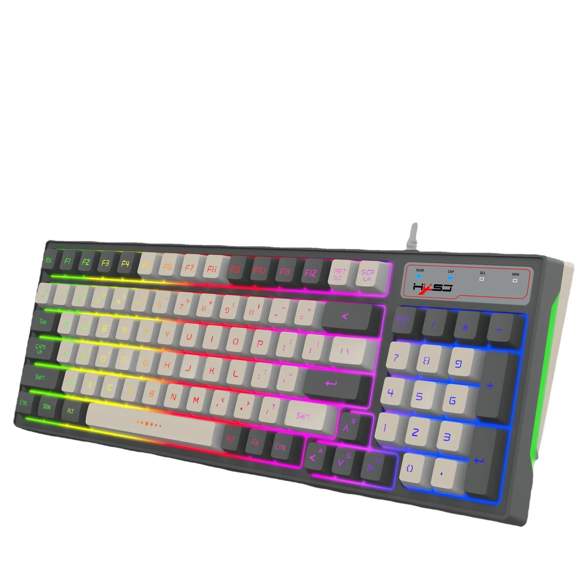 Wired Mechanical Keyboard 98 Keys Hotswap RGB Led Backlit Gamer Keyboard PBT Keycaps for Office Computer Laptop Desktop Gaming