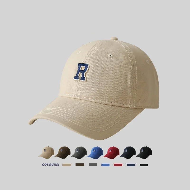 Big head circumference baseball cap men and women plus size long brim R label soft top hundred couples duck tongue cap