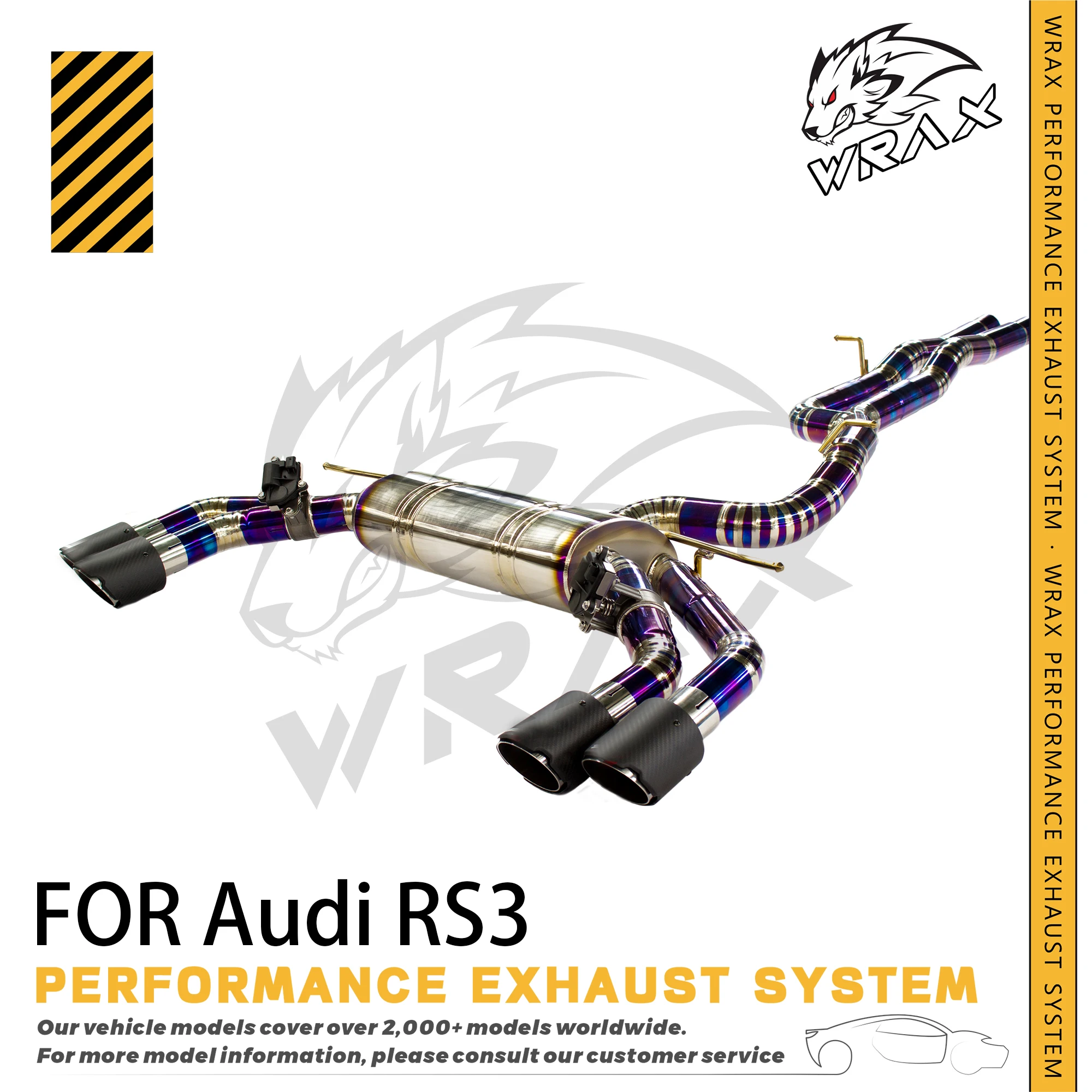 

Выхлопная труба WRAX для Audi RS3 2.5T 2017 + система выпускного клапана, автомобильные аксессуары, точно подходит для замены Catback