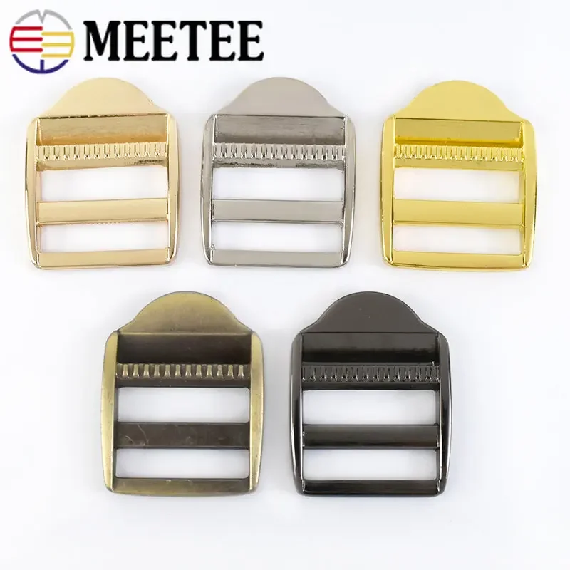 2/5Pcs 20/25/31/38mm Metal Buckle for Backpack Adjust Clasp Bag Strap Webbing Belt Tri-Glide Rings Hook DIY Clothing Accessories