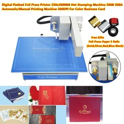 500B 500A Automatic/Manual Heat Transfer Press Machine Digital Flatbed Foil Embossing Printer 2530 With 5 Rolls Paper Optional
