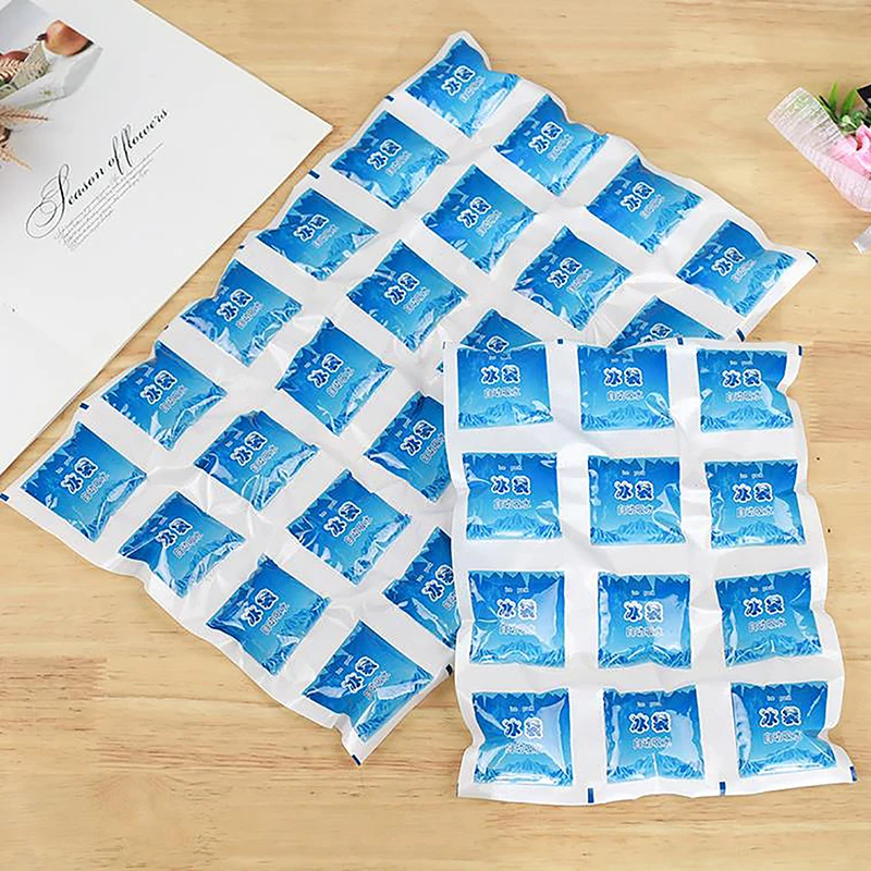 12/16/24 Grid Absorbent Ice Packs Reusable Clipable Self-priming Ice Gel Dry Ice Pack Chilled Food Preservation